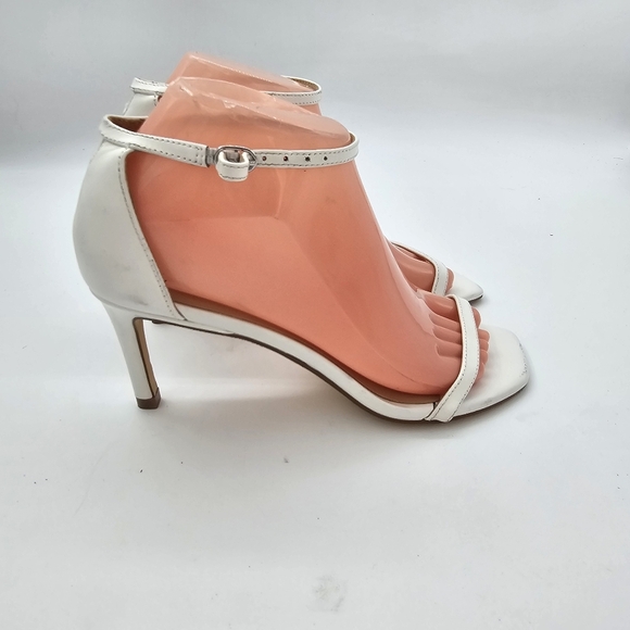 Stuart Weitzman Amelina White Leather Heeled Sandals Size 6 - Picture 8 of 16
